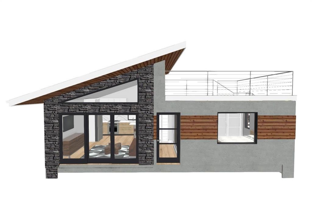 Mid Century-modern elevation design with Roof top deck!