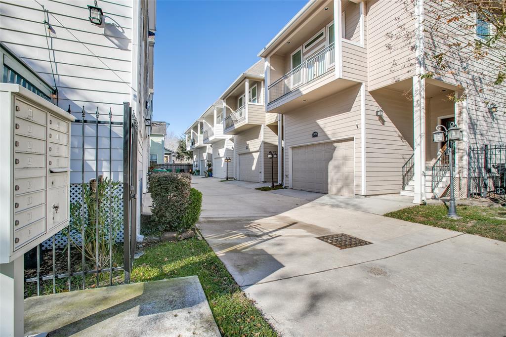 Situated in a tidy row of free-standing homes.  This home, 2315 Bevis, Unit C, is the 3rd home down on the right.