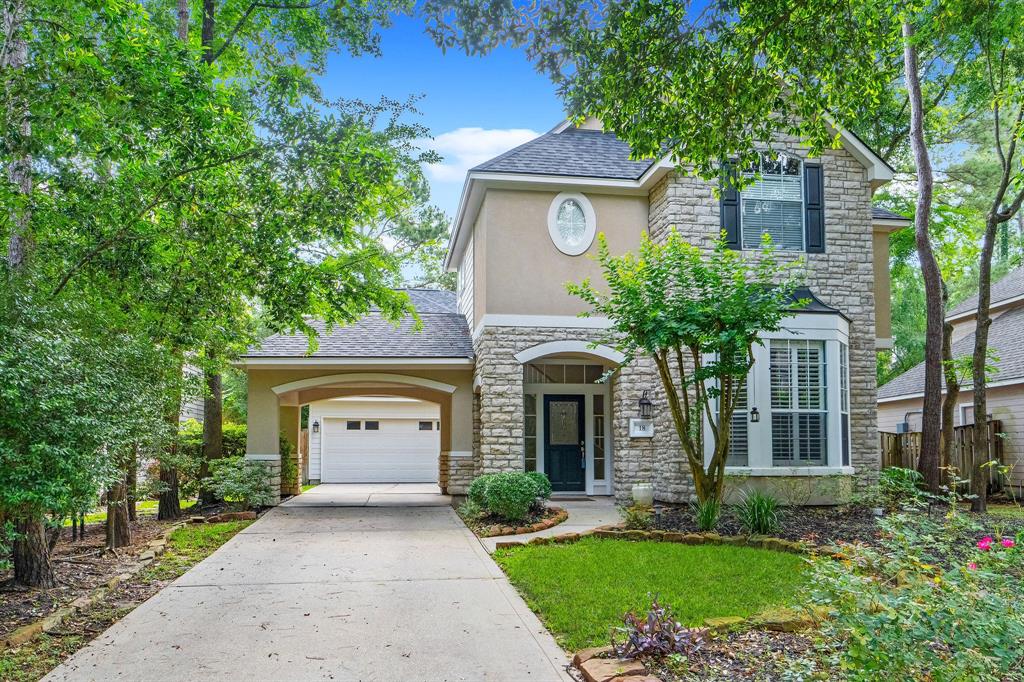 18 Egan Lake Place Spring, Texas Nestled among the trees on a quiet cul-de-sac street off Bethany Bend, this architecturally innovative Life Forms home stands as a proud example of everything the reputed builder got right. There is no shortage of natural light with clever window placements throughout. Dramatic study with floor to ceiling bookshelves and plantation shutters. Real hardwood floors, granite counter tops, and stainless steel appliances. The private master suite is located at the top of the naturally lit stairway, and is connected via a short hallway to the central game room and three additional bedrooms. The largest bedroom has its own private bath! Two year old roof. Irrigation system. Covered patios front and back. Port Cochere. Clean and well kept. Zoned to the exemplary Buckalew Elementary. An incredible gem of The Woodlands, this home truly has a "feel" that you'll fall in love with.