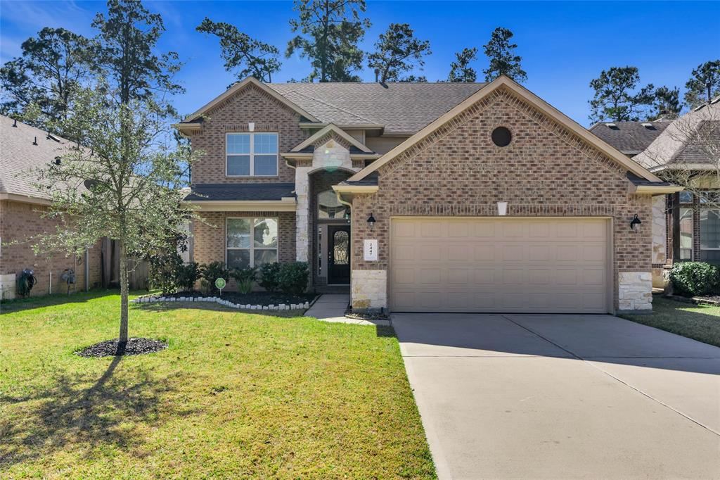 2447 Garden Shadow Drive Conroe, Texas Fall in love with this DR Horton two story home boasting a gourmet kitchen featuring granite counter tops, ample storage, and stainless appliances. Coveted first floor Master Suite with double vanity, separate shower, and large garden tub. Landlord leaving refrigerator, washer, and dryer!! Upstairs you'll find a large game room and three secondary bedrooms all with carpet and walk in closets. Great option for theater room too. Fabulous covered back porch to enjoy the shade all summer long!