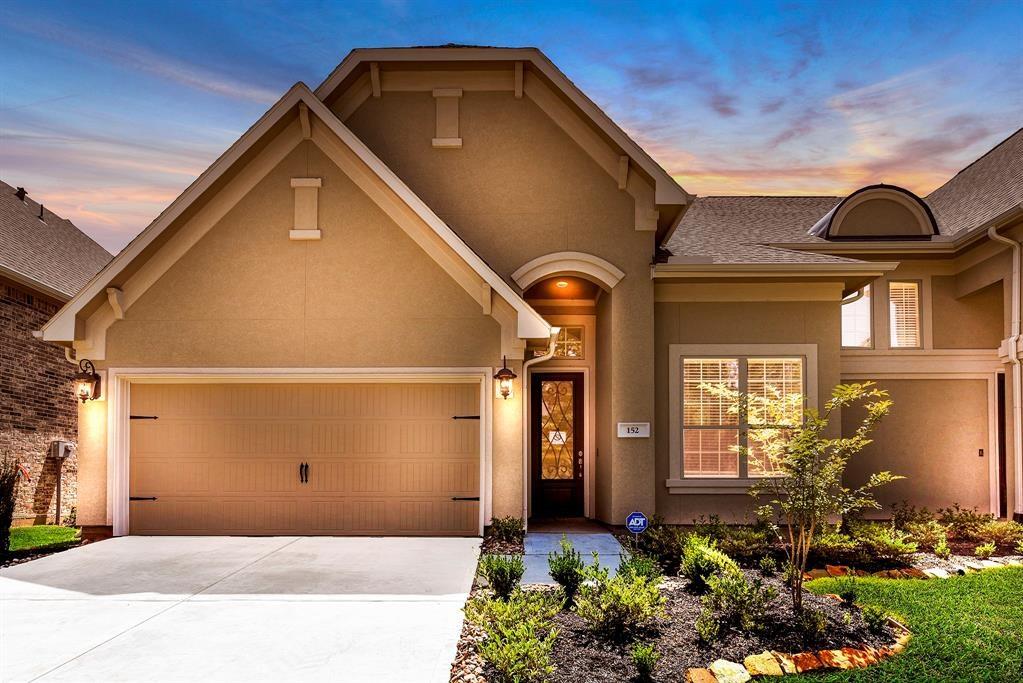 152 Silver Sky Street Conroe, Texas Stunning Single story in Grand Central Park. Amazing 3 bedroom 3 bath, 2 car garage home! Master bedroom features an en suite master bathroom with dual sinks, a standup shower, private toilet enclosure, and master walk-in closet. Kitchen features stainless appliances including the refrigerator, Breakfast bar area, granite countertops & stunning Decorator White w/ Grey Glaze cabinets. Beautiful hardwood floors in the entry/family/dining/kitchen. A spacious family room offers access to a relaxing covered rear patio. Rent will include front yard maintenance. This home is also a Wi-Fi CERTIFIED smart home featuring integrated automation and voice control with Amazon Alexa, Ring doorbell, Sonos streaming music all included with Consolidated internet service.