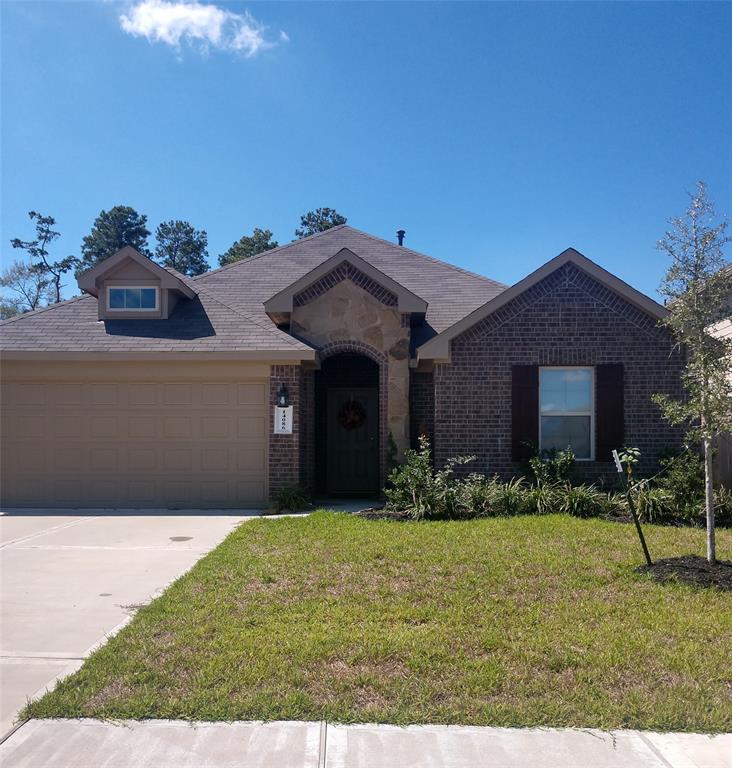 14086 Lake Crescent Drive Conroe, Texas WELCOME HOME! Beautiful 4 bedroom 2 bath home only a year old in Foster's Ridge! Tall ceilings and open floor plan make this home light and airy! Kitchen boasts stainless appliances and an oversized island with outlets. Large master bedroom with spacious walk in closet. Fully fenced back yard with no back neighbors. Area pool including lap pad and club house with dual playgrounds! Zoned to Conroe ISD! Call today to schedule your showing!!
