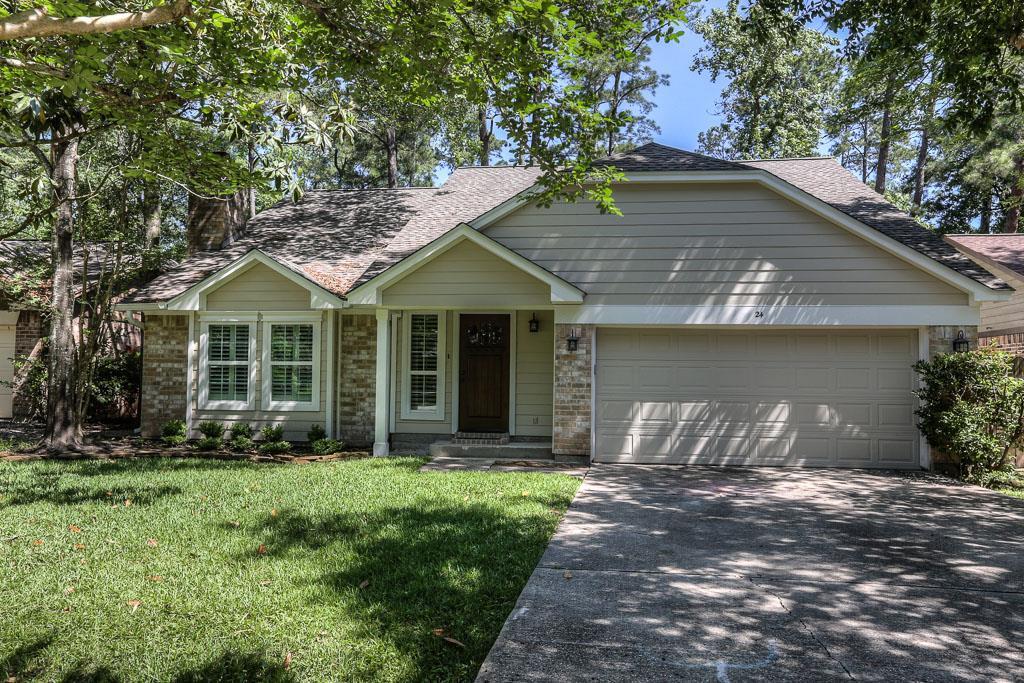 24 Edgewood Forest Court The Woodlands, Texas Gorgeous home in the heart of The Woodlands in Panther Creek. Centrally located w/ easy access to I-45, parks, schools, shopping & dining. This remodeled home is very clean and has 3 bedrooms, 2.5 baths & 2 car garage. Large family room w/ wood look tile installed 06/2017 & updated kitchen. The master bedroom is down and large gameroom & two bedrooms up. You will not believe the HUGE covered patio - perfect for entertaining. Backs to greenbelt for added privacy. You will not be disappointed!!