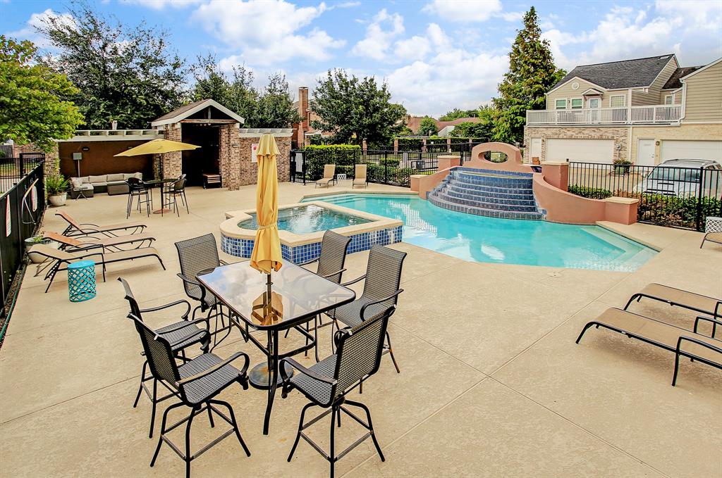 The community pool offers a wonderful place to cool off, or enjoy coffee or wine!