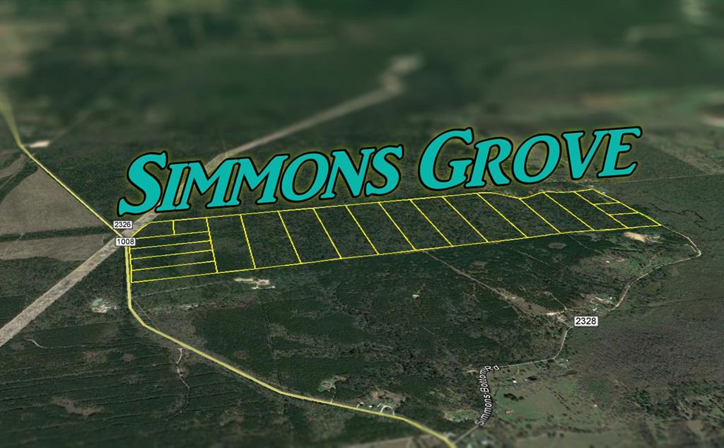 000 FM 1008 Dayton, Texas Tr 5; Simmons Grove is situated on the western uplands of the Trinity River Basin with native pines and hardwoods over sandy loam type soils. Located in the northeastern shadow of the Houston metro-plex, Simmons Grove is commutable and well accessible to Houston and/or the Houston Ship Channel, now, and with future expansion of the Grand Parkway. Electricity in place along road frontage of each tract. Sam Houston Electric Cooperative.