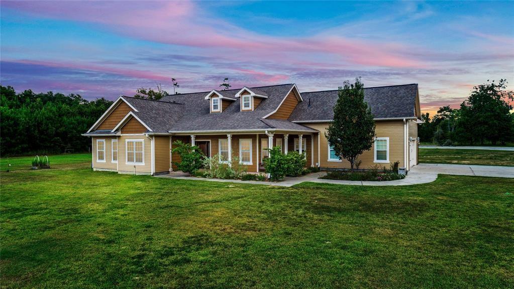 311 County Road 352 Cleveland, Texas Magnificent Texas-Sized Custom Home situated on 10 acres manicured, located in Plum Grove Texas! Imported Travertine Floors and Granite everywhere. Kitchen features a wraparound bar with under-counter lighting overlooking living areas, view of the extensive covered back patio. relax after a busy day in your own oasis, covered front porch overlooking 1 acre pond. This home is calling for its next party, ready to entertain? A MUST SEE! High and dry, no flooding per seller!