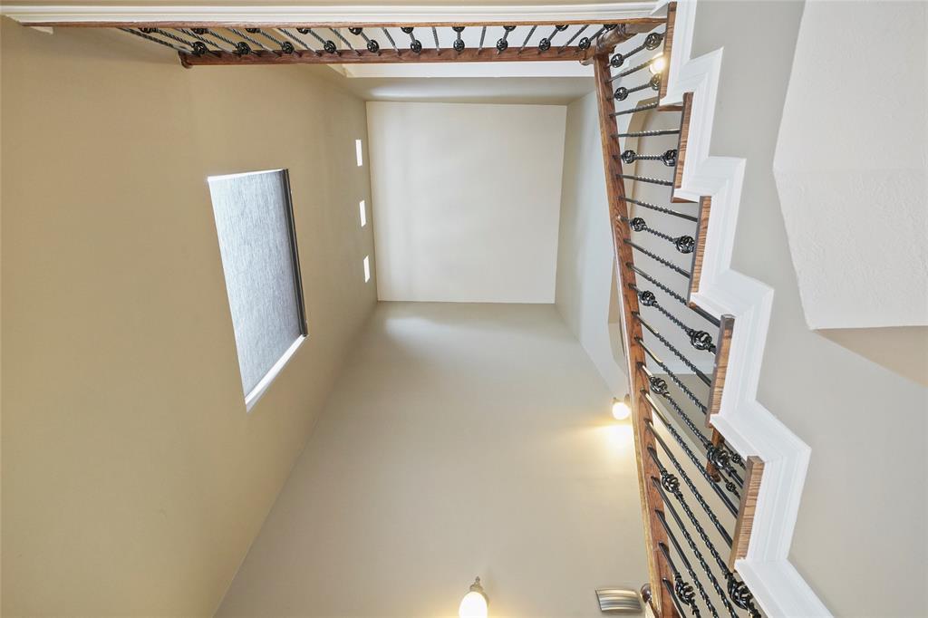 The 3 story tall stairwell creates a dramatic entry and provides lots of natural light to the living spaces.