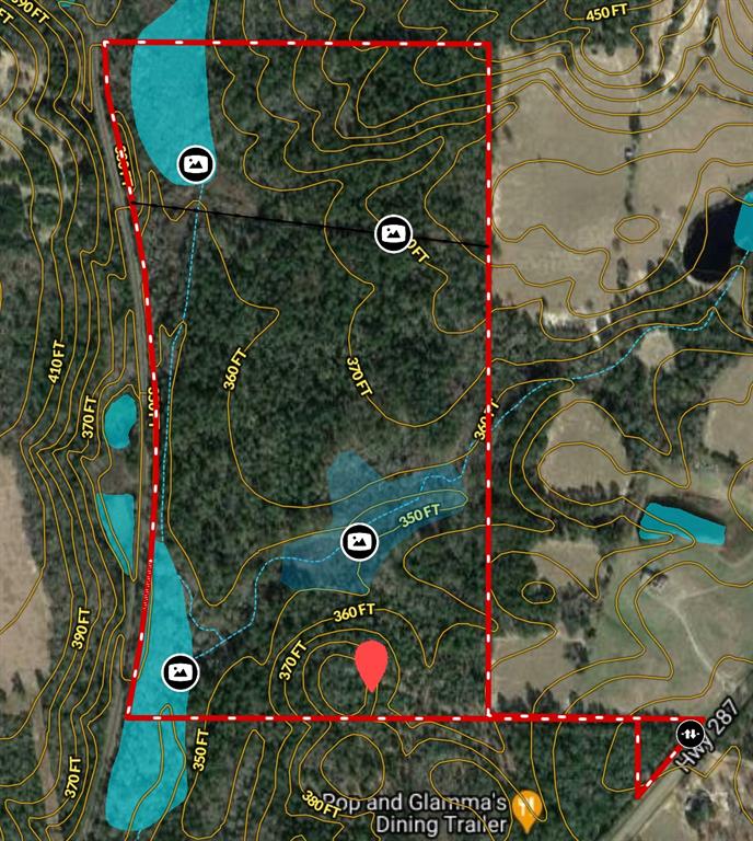 TBD Hwy 287 Grapeland, Texas +-93 acres of untouched hardwoods and pine with great elevation changes. Water & electricity are available at one of the highest points on the property that would make an amazing homesite location. 2 live water creeks transverse and intersect on the southern end of the property. This is a true hard to find, highly sought after type of property that you can transform into your own. Click the Virtual Tour icon for several 360 degree views