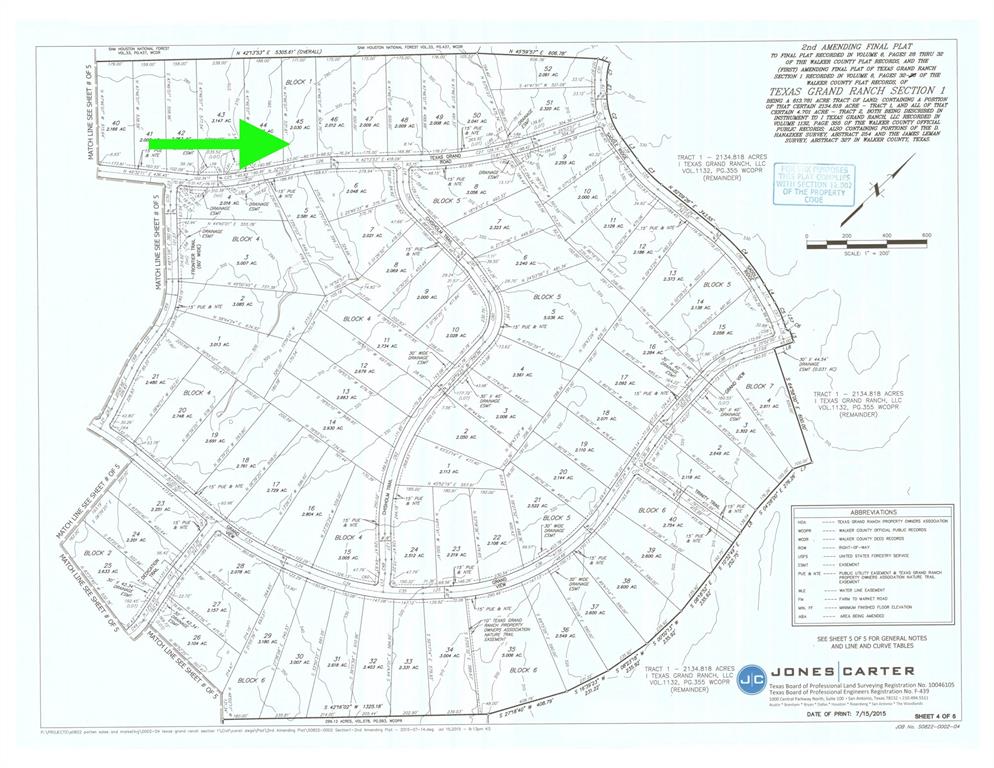 Republic Grand Ranch Plat Map 1-1-45 Texas Grand Road, Huntsville, Tx 77340 - Har.com