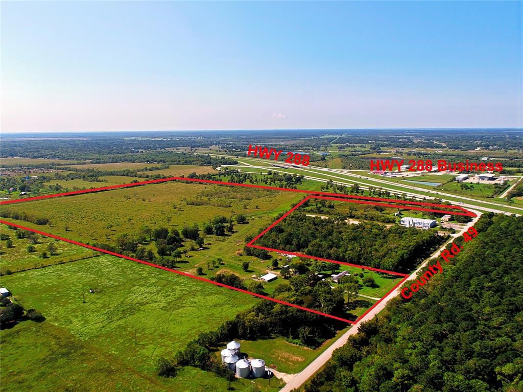 Great opportunity to purchase land for investment or future development in the Angleton area. High SH 288 visibility and road frontage access. 37 miles to downtown Houston, 26 miles to the port of Freeport, 6 miles to Angleton shopping, and 4 minutes to MSR Racing. 
3 Phase Electrical drainage, out of the special flood hazard, and great drainage!
BCAD IDs 241172 and 241175