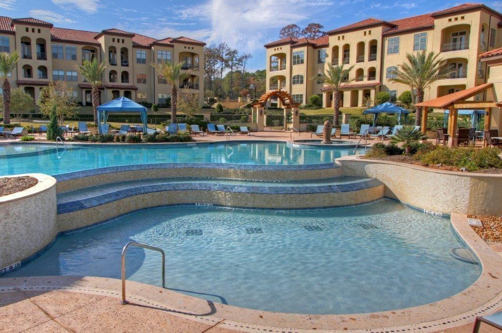 17040 W FM 1097 6203 Montgomery, Texas Fabulous gated community with wonderful views of Lake Conroe. This 2 bedroom 2 bath unit has tile flooring throughout kitchen area, 10' ceilings, granite countertops, & a large balcony. Amenities include Entertainment room, infinity pool with hot tub, Pavilion with BBQ area, roof top deck, and a nice lakeside porch. This wont last long. Schedule your private tour now!!