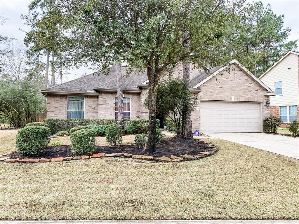59 N Planchard Circle The Woodlands, Texas FABULOUS Corner Lot, AMAZING Custom Designed Patio with Large Backyard, pull down projection screen makes for some entertaining nights! SPACIOUS Living Room Makes this Beautiful One Story Home Unique. Dining room large enough all your guests. High Ceilings, Granite Countertops, Tile Backsplash, SS Appliances with Abundant Maple Cabinets, Fireplace and kitchen opens to living area. Spacious Master Bedroom; Master Bathroom Offers Double Sinks, and His/Her Walk-In Closets. Brand new luxury vinyl floors and neutral agreeable gray paint on walls. Walking distance to the elementary school! Highly rated schools and hike &bike trails.