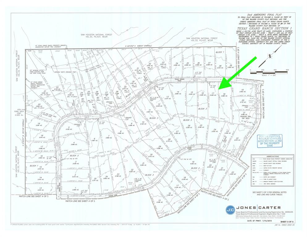 Republic Grand Ranch Plat Map 1-3-17 Texas Grand Road, Huntsville, Tx 77340 - Har.com