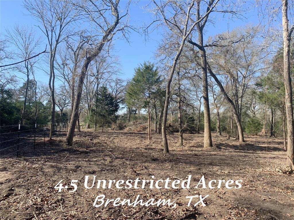 000 FM 2502 Brenham, Texas Fantastic unrestricted small acreage just a few miles out of Brenham City Limits. Towering trees. Recent underbrush clearing. Seasonal creek. Rolling terrain. New culvert and driveway entry on FM 2502. Tons of privacy! Come see all this small acreage has to offer!