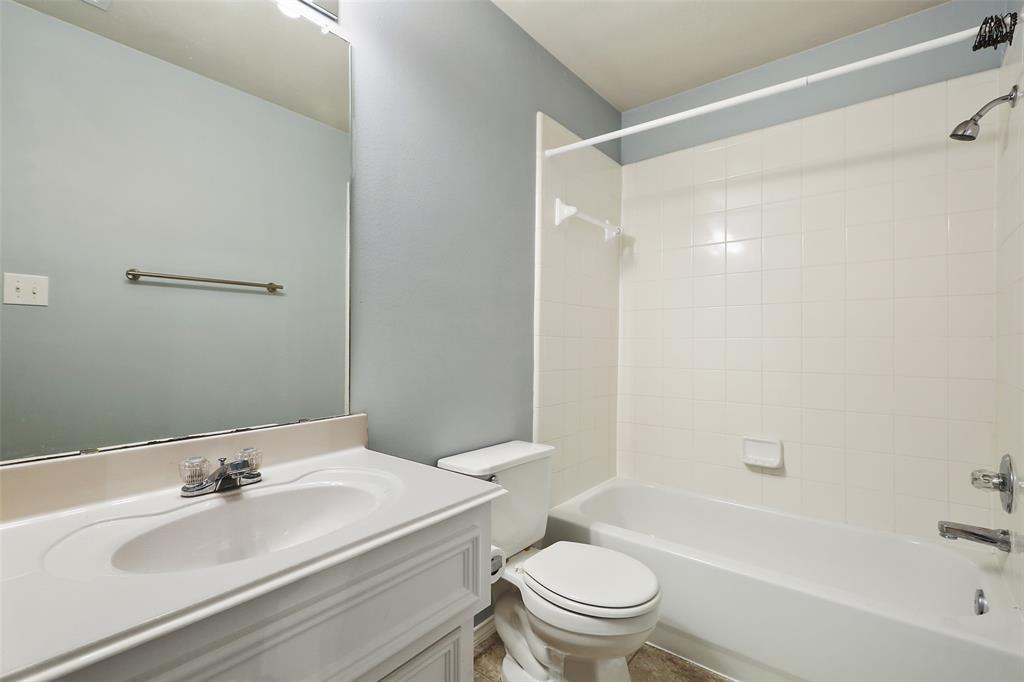 The downstairs guest suite includes a full bathroom.
