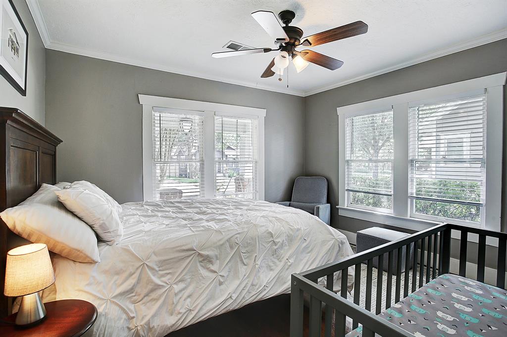 This bedroom is also amply sized and readily accommodates various furniture pieces.