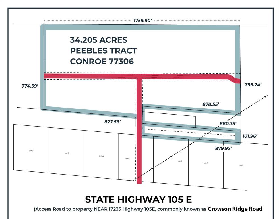 TBD HWY 105E at Crowson Rdg Rd, Conroe, Texas 77306, ,Lots,For Sale,HWY 105E at Crowson Rdg Rd,28709343