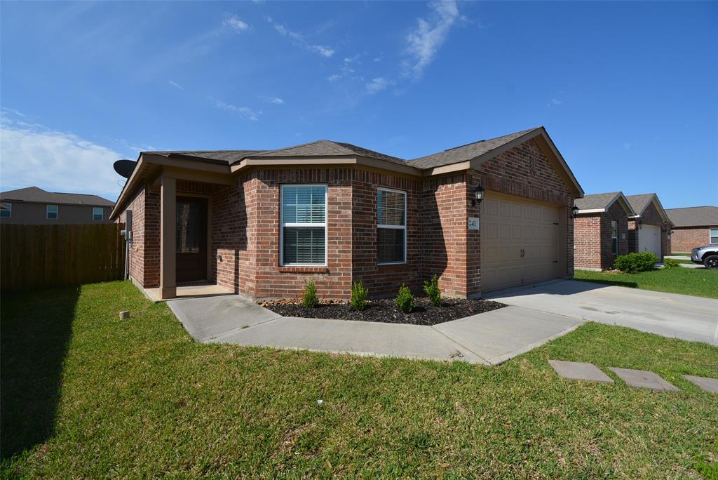 22411 Mount Echo Drive Hockley, Texas Available Now! This home is in immaculate condition and ready for you to move in! Tucked away in the back of the community (low traffic), it's conveniently located near Hwy 290 and other nearby shopping & dining, including the outlet mall. Enter this lovely home and take notice of the stunning vinyl plank floors, which run throughout the entire home (excluding wet areas), high ceiling and open concept layout. The kitchen has sparkling granite counters, stainless fridge included, plenty of dark-wood cabinets, and a light & bright breakfast area next to large windows. Off the living area, you will find a flex room w/ stylish French doors that can be used as a study, game room or extra bedroom! Primary bedroom features a large walk-in closet, ensuite with a garden tub & separate shower, as well as French doors to a patio area. Two bedrooms, a hall bath w/ shower tub combo & indoor laundry room round out the home. Inquire for landlord requirements and schedule your visit today!