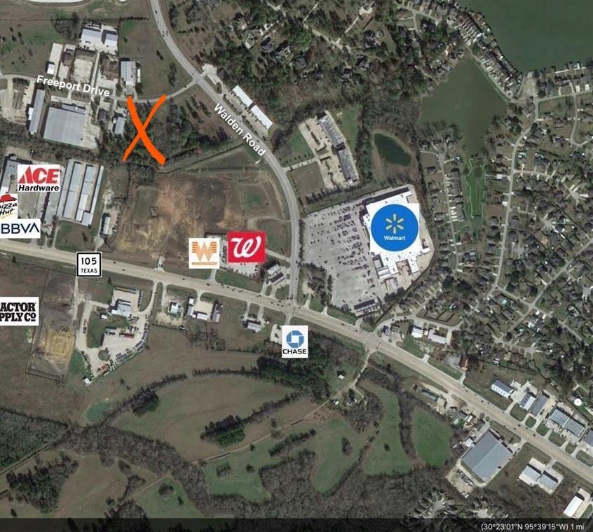 Sought after commercial land in the Walden Rd Business Park on Freeport Rd in Montgomery Tx. This lot offers 1.18 acres and is located between two commercial businesses. This is the third lot from the corner located behind the Whataburger. So many ample opportunities for a business. Very few lots left on this road. Excellent visibility and Prime Location!  1/2-mile West of Walmart Supercenter and 1 mile East of Kroger Marketplace.