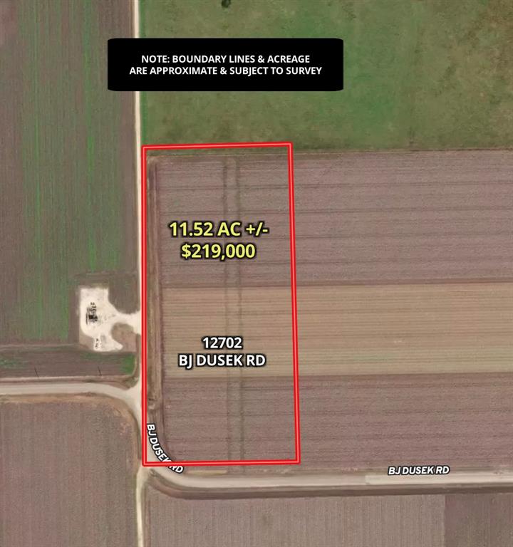 12702 BJ Dusek Rd Wallis, Texas This 11.52-acre property in Fort Bend County is ready for your dream home, the farm you always wanted, a place for your cattle to graze, or whatever you envision! It is only minutes away from Brazos High school and middle school and less than an hour's drive to Houston as well. It has many added improvements and features so that you don't have to deal with the hassle of permits, approvals, and licensing with the county. Improvements and features include: 1) Mobiles OK 2) Private Water Well 3) Electric Power Pole 4) Fenced Property with Gate 5) Road frontage. Fort Bend has been ranked the 5th fastest growing county in the U.S. Come see why everyone is moving to Fort Bend County!
