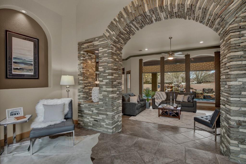 2226 Windsor Place New Braunfels, Texas Stunning 2-story stucco home featuring 4 bedrooms and 4 1/2 baths. You will enter through the grand front entry with a view of the pool through the large picture windows in the living. The expansive floor plan is perfect for entertaining guests with the great layout of the kitchen, dining and living room. The kitchen features separate ice maker, double ovens, large center island, custom cabinets, walk-in pantry and solid counter tops. The large master suite has outside access, multi walk-in closets, jetted tub, tiled walk-in shower, 2 separate vanities and 2 toilets. The huge game room has its own full kitchen & bath. 2 upstairs bedrooms share a Jack-in-Jill bath while the 4th bedroom has a full bath & a balcony overlooking the pool. Enjoy family bar-b-ques in the backyard while playing in the heated pool and hot tub! Propane tank is buried to heat pool and hot tub only.