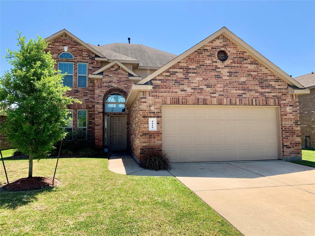 4419 Greenleaf Drive Spring, Texas Available July 1st move in. This beautiful 4 bedroom home features an open floor plan with high ceiling. You will love the large kitchen with granite countertops and stainless steel appliances. The living area with natural lights and a gas fireplace is great for entertainment. Grand primary bedroom is downstairs, while three secondary bedrooms and big gameroom are up. Great backyard with privacy and a covered patio. Sprinkler system for easy watering of the yard. Minutes from Exxon Mobil's new campus, close to the Grand Parkway and I-45. Excellent Klein schools. Never flooded. NO burst pipes.