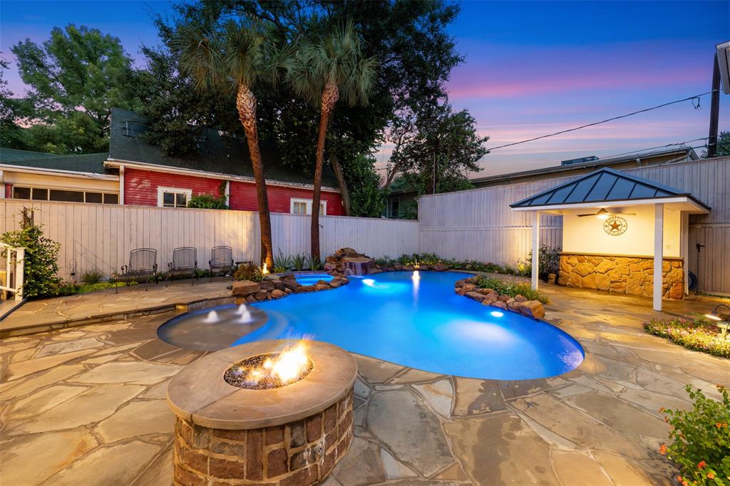 You and your guests will find plenty of space to relax around the pool. There are sitting areas around the custom slate pool deck and the covered cabana. The pool area also has Sonos enabled Bose yard speakers.