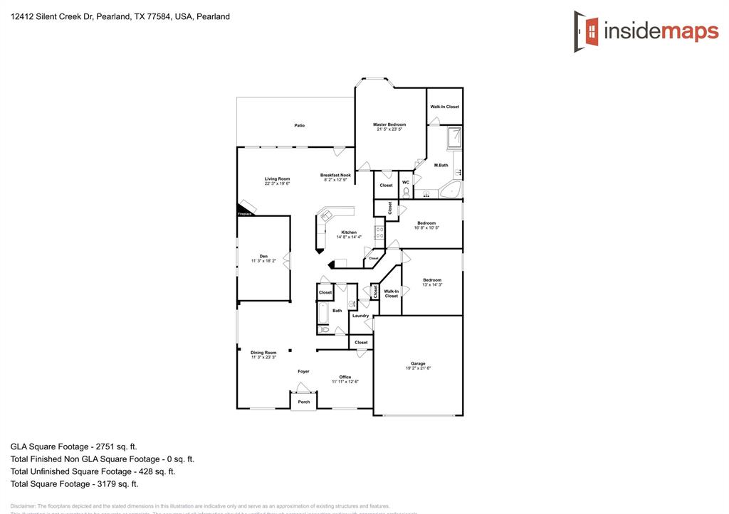 12412 1 Silent Creek Drive, Pearland, Texas 77584, 3 Bedrooms Bedrooms, 4 Rooms Rooms,2 BathroomsBathrooms,Single-family,For Sale,Silent Creek,47572266