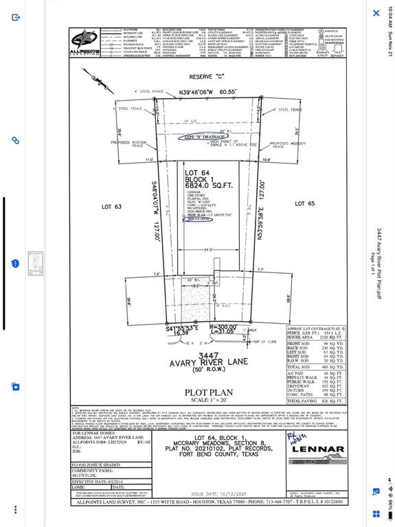 3447 1 Avary River Lane, Richmond, Texas 77406, 3 Bedrooms Bedrooms, 7 Rooms Rooms,2 BathroomsBathrooms,Single-family,For Sale,Avary River,90332874