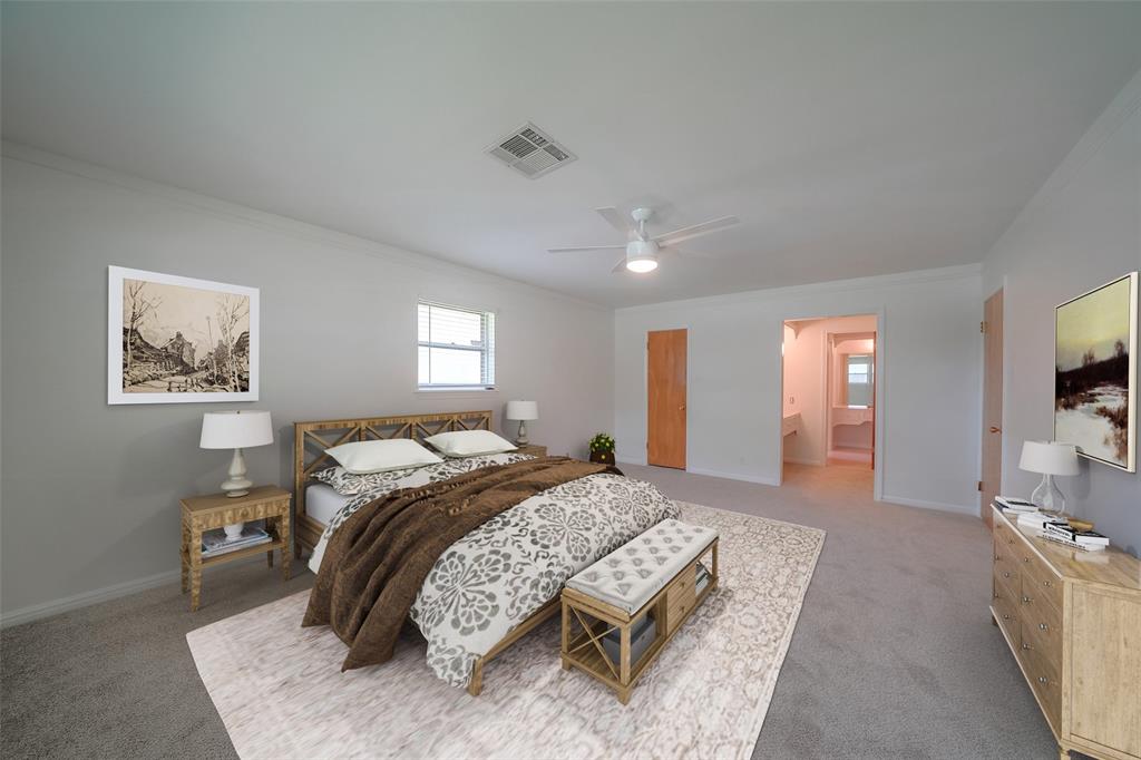 Over-sized bedroom # 3 can easily accommodate two family members. This photo has been virtually staged.