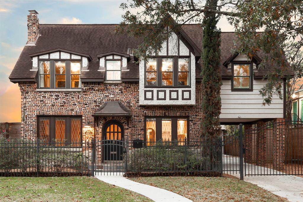 This Tudor-style home is a mix of old-world charm and modern updates, with loads of natural light pouring in from more than 40 windows throughout. It sits on an oversized lot right in the heart of eclectic Montrose/Neartown, and is zoned to sought-after Poe Elementary, Lanier Middle School, and Lamar High School. 

Fully updated electric, plumbing and roof. Beautiful, spacious covered outdoor space for entertaining or enjoying the outdoors.

The house and garage apartment are fully wired for ethernet, and fiber is available. The two-car garage (pre-wired for 2 electric cars) and apartment above were built in 2020. Apartment includes kitchen, bathroom and bedroom, adding great space for an office, guests or rental income.