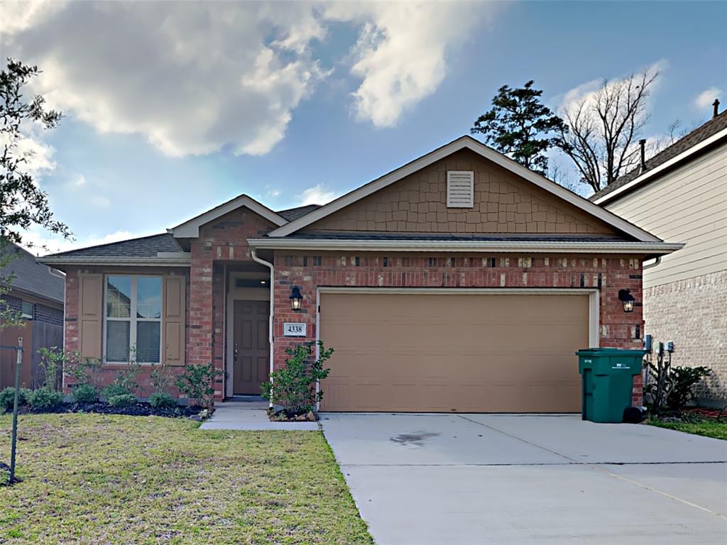 3 bedroom home with 2 full baths located in desirable Harmony Village neighborhood. Interior includes 1,743 sq ft large floor plan with tile floors in all living areas. Spacious kitchen with opens to living area. Located in highly rated Conroe ISD. You don't want to miss.