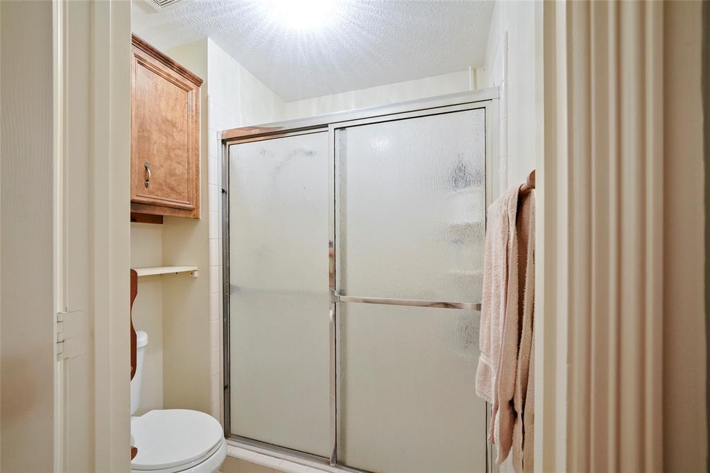 En suite and large closet located in the master bedroom.