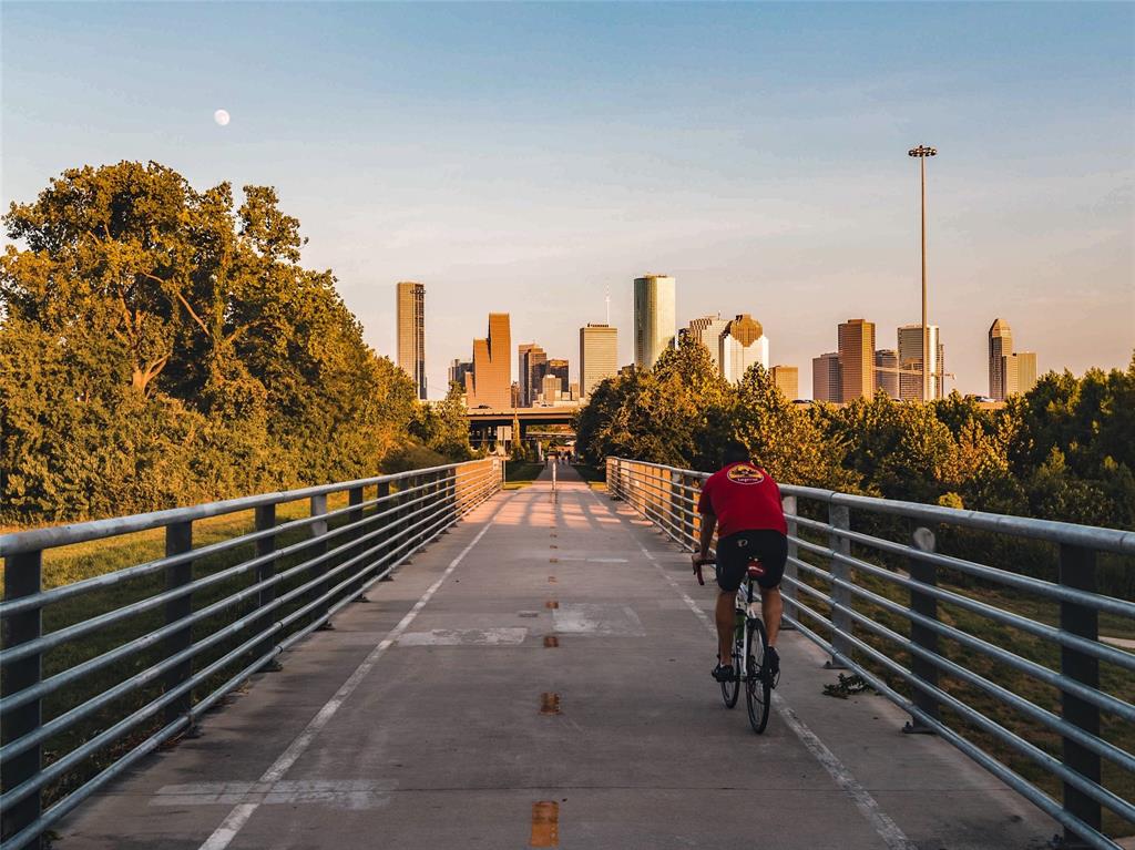 Houston Heights is very close to downtown. The Heights Hike and Bike Trail will get you there.