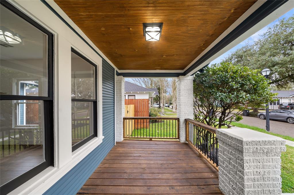 Expansive covered front porch.