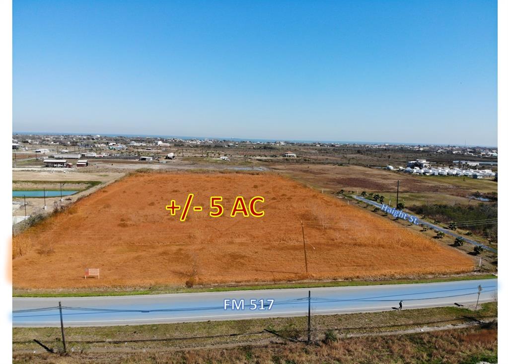 +/- 5AC of land on FM 517. Per County of Galveston Building Department, property is not zoned. Prime spot for development such as residential or commercial. Good highway frontage of +/- 345.71' on FM 517 and +/- 630' deep. Lots of new growth in the area.