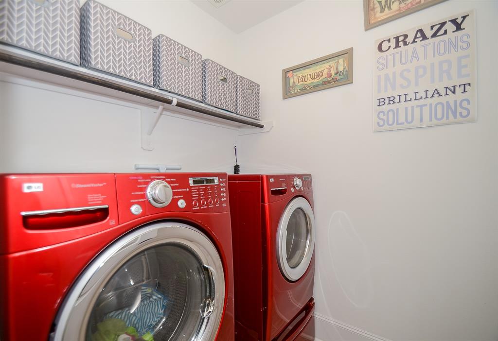 Storage shelf in the laundry room