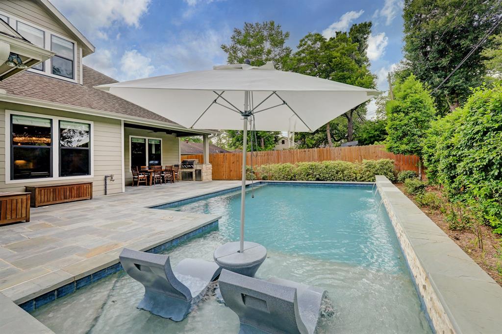 A great view of the pool sun deck thoughtfully included in the overall design.
