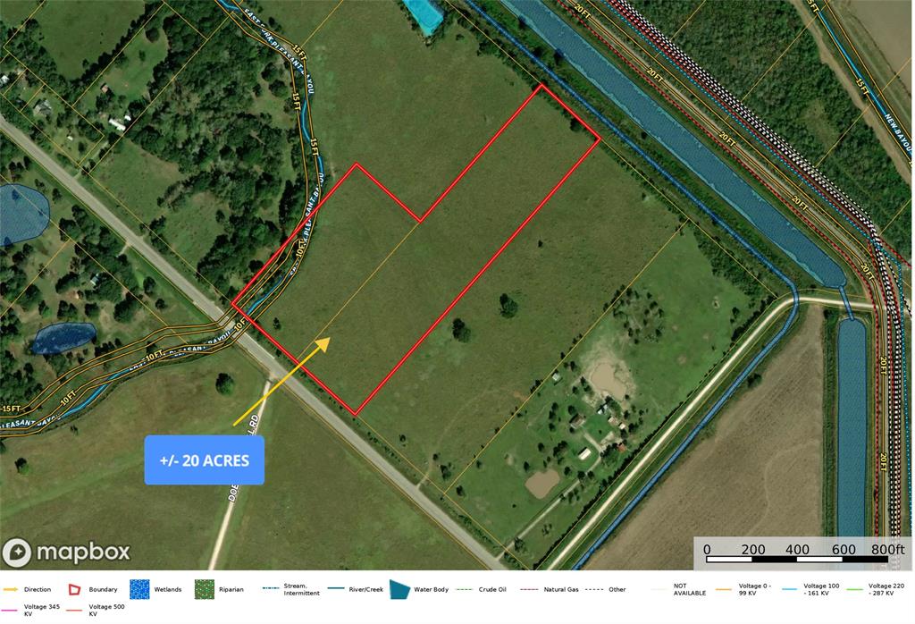 Great opportunity with this unrestricted 20 acres with approximately 730 feet road frontage on FM 2917. This is a prime property for a personal ranch or agricultural purposes. Property is cleared and ready to build on. Electricity is at the street. No public water or sewer. East Fork Pleasant Bayou runs through the corner of the property. Property is fenced (perimeter) out of a 100ac tract. Will require fencing on the East and West side if you want livestock. No known restrictions. Bring your cattle or horses. No flood plain according to FEMA. Property is AG Exempt.