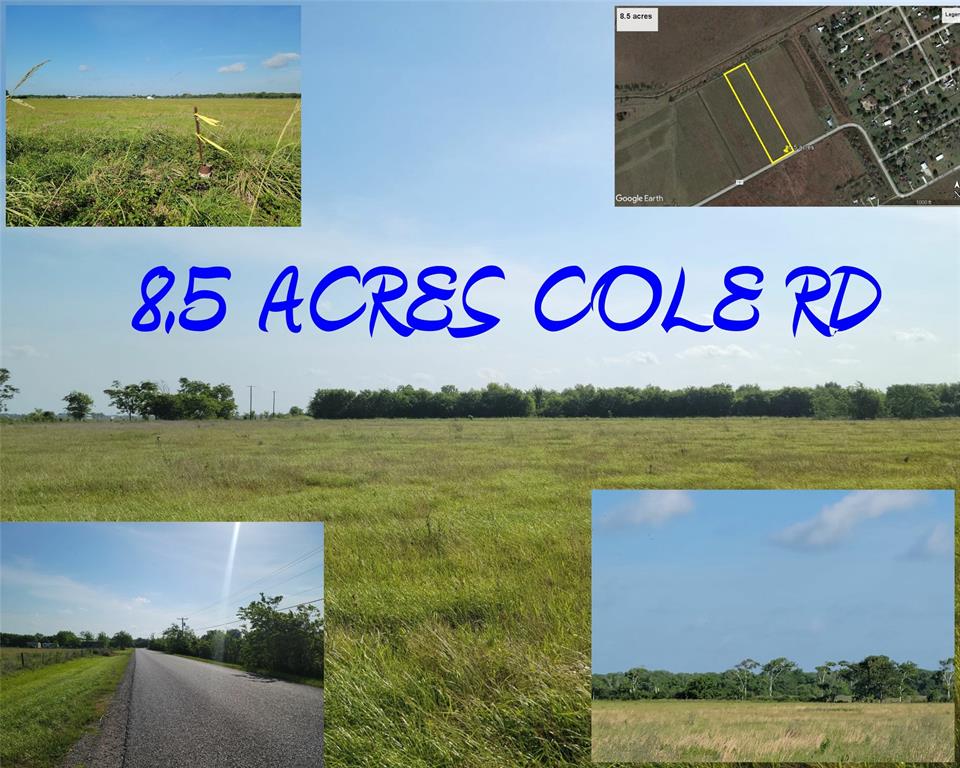 BEAUTIFUL 8.5 ACRES LOCATED OUT OF CITY LIMITS OF BAY CITY. IMPROVED PASTURE'S - ONCE A TURF FARM. PARTIAL FENCING TO FRONT & BACK W/ ELECTRIC IN THE PAVED ROAD FRONTAGE. 4 INCH 150FT DEEP CAPPED WATERWELL ONSITE. PROPERTY IS LOCATED ON THE ROAD LEADING TO RIVER OAKS & ROLLING WOODS S/D & IS AN EXCELLENT SITE FOR A NEW HOME TO BE BUILT. LUSH GRASS & RICH SOIL LOCATED OUTSIDE OF THE FLOODZON HIGH & DRY!  NEW SURVEY ALSO. NO RESTRICTIONS! HURRY SOON.