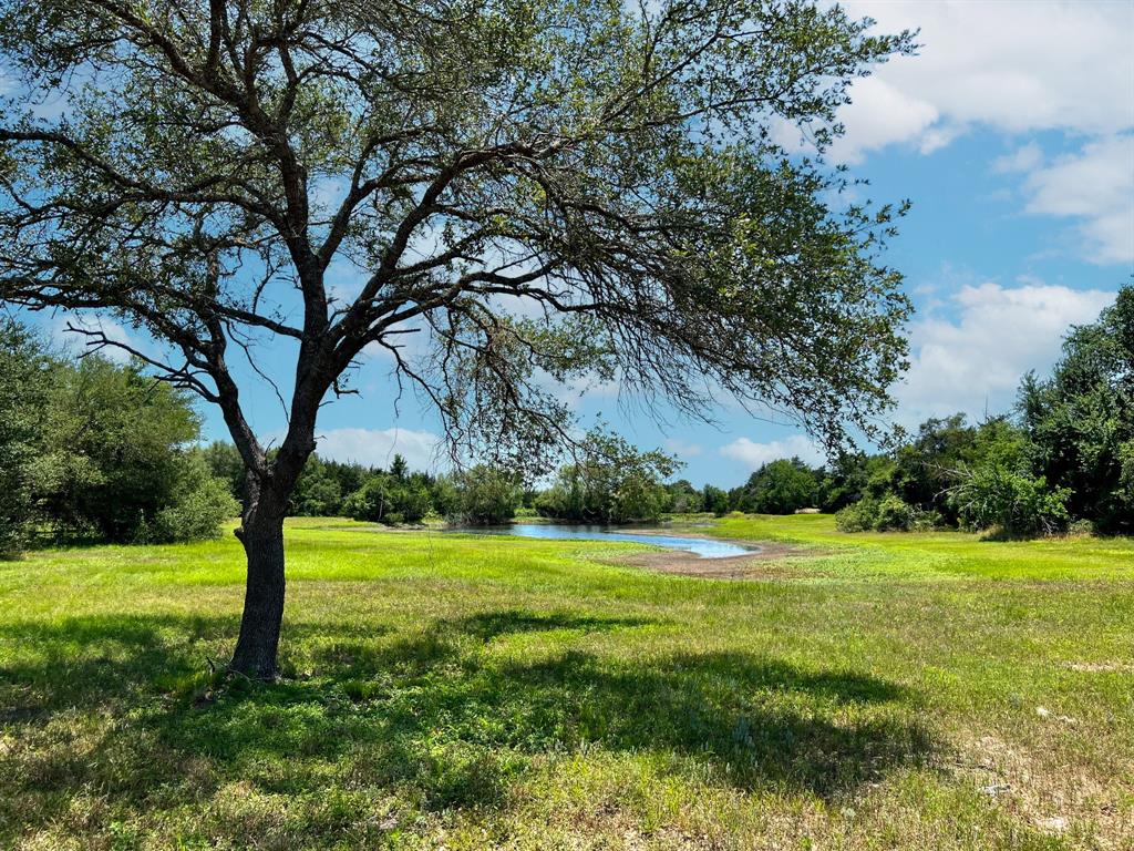 Located on the scenic route between Brenham and Round Top, this 32.5-acre tract offers a serene setting with unlimited potential. From the mix of trees, open pasture, pond, creek, and gently rolling topography the landscape provides a wonderful canvas for a retreat or ranchette setting. Recent improvements include: mesh wire fencing on three sides, concrete entrance, and stabilized driveway. Ag exempt for hay production and unrestricted.  Bluebonnet Electric available, water well and septic needed.