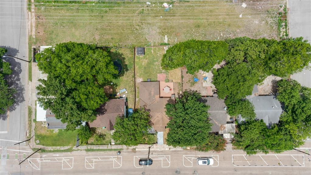 Another aerial view with property lines outlined.