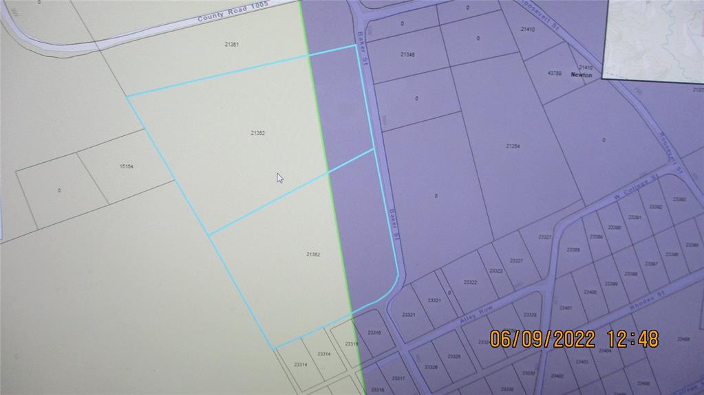14 Acre tract Highlighted in Blue Lines