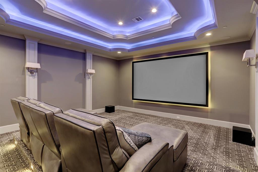 Media room with 4K projector , 110 " screen