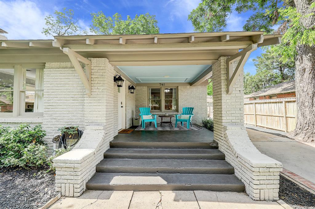 The wide and welcoming front porch includes a spacious landing with generous room for lounging.  Thoughtful Craftsman style touches complete the character of this beautiful home.