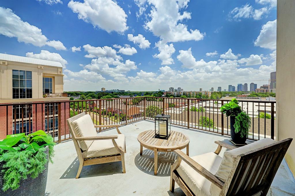 Spacious private corner Balcony faces North and East overlooking Tanglwood area.