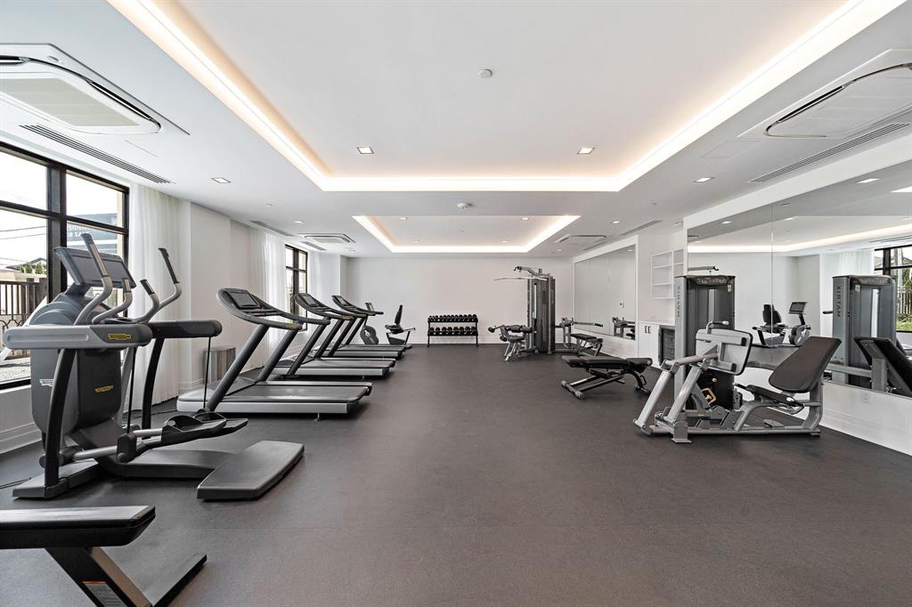 Fully equipped gym and a cycle/yoga room.