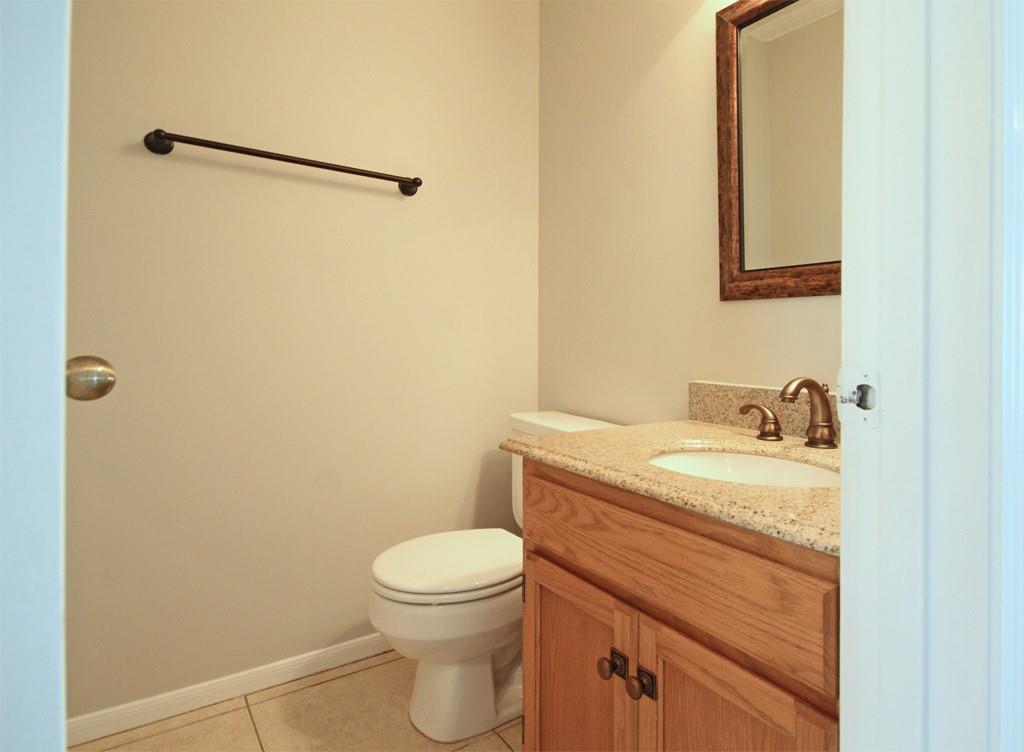 Half bath on the first floor is perfect for guests.
