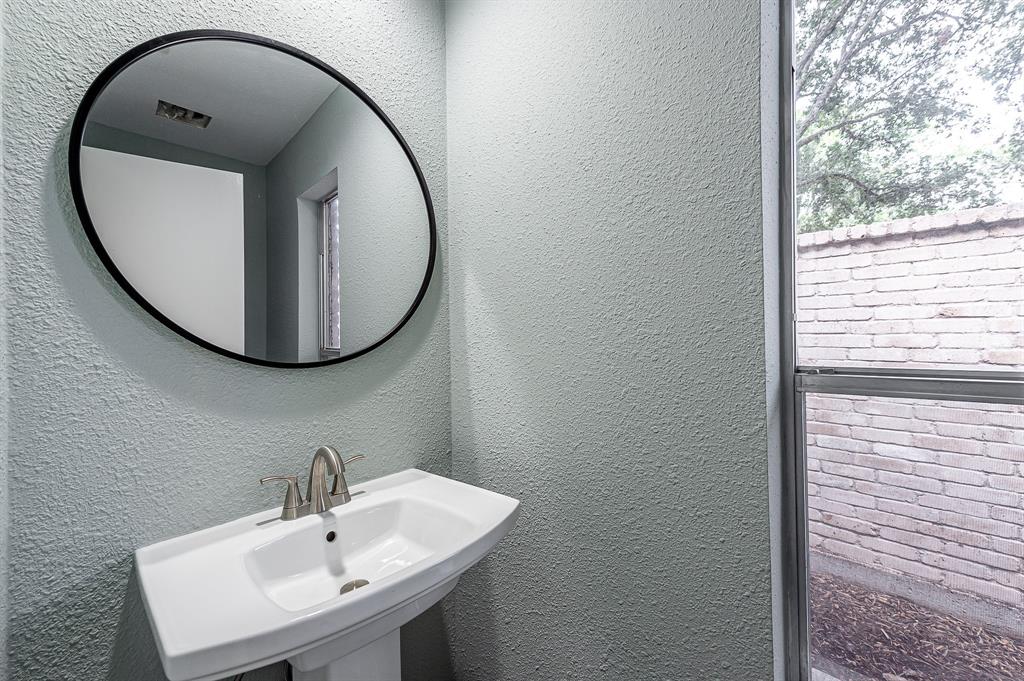 Convenient half bath.