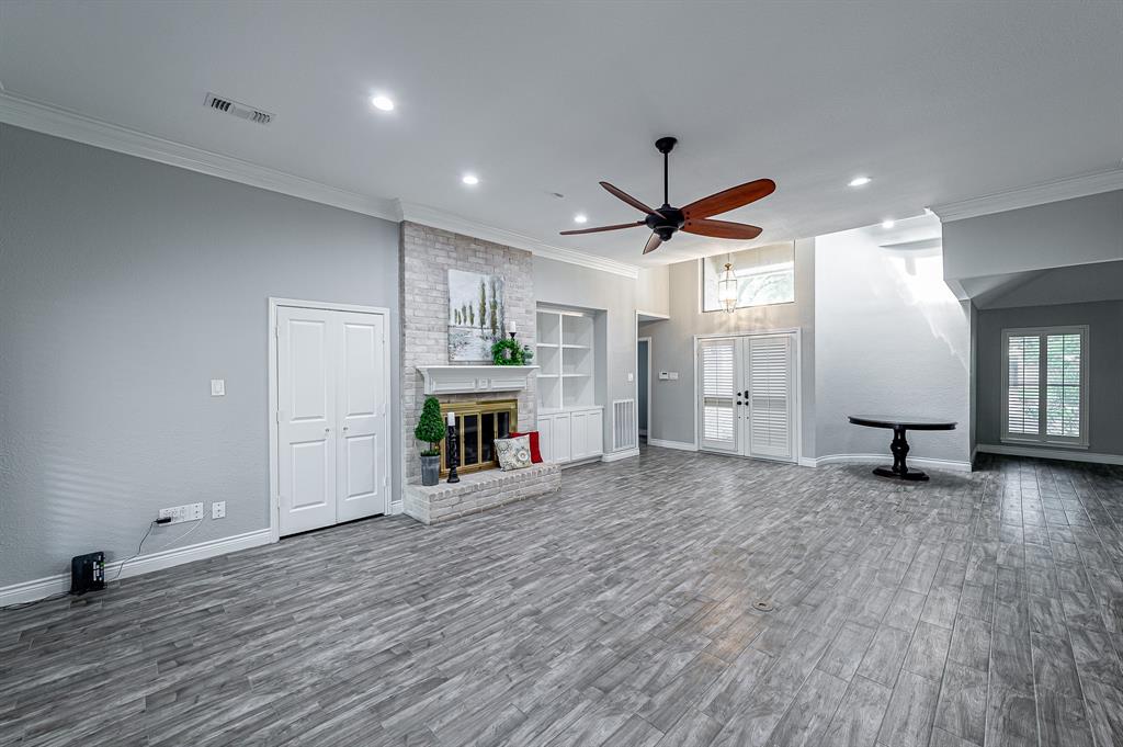 With central fireplace.